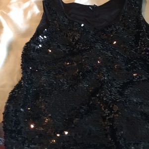 Black Sequined Tank Top